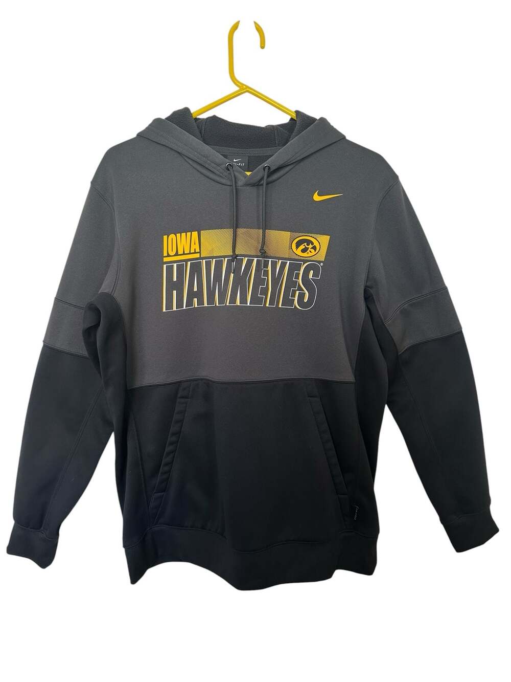 Nike Therma Dri-FIT On Field Iowa Hawkeyes Hoodie Men’s L Gray Black - Picture 1 of 11